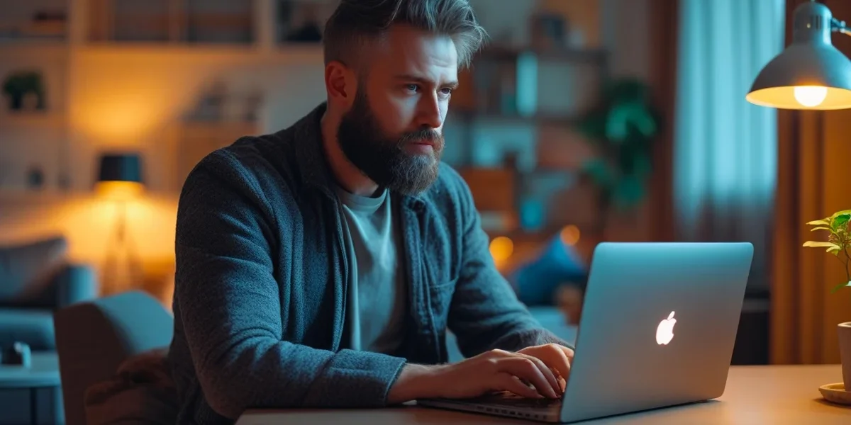 Uma pessoa em frente a um computador, representando as diversas áreas de atuação em Publicidade e Propaganda.