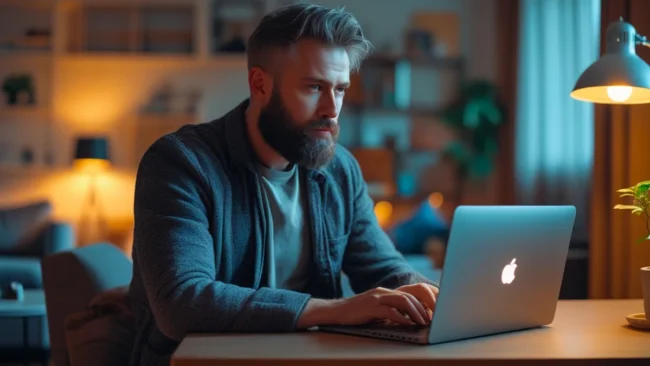 Uma pessoa em frente a um computador, representando as diversas áreas de atuação em Publicidade e Propaganda.
