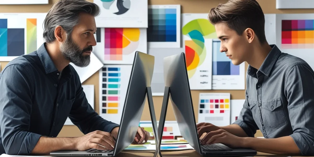 empresario-frustrado-com-falta-de-comunicacao-da-agencia-de-marketing-digital Homem de negócios sentado em frente a um laptop com expressão de preocupação e frustração, simbolizando os problemas e a falta de comunicação com sua agência de marketing digital, com gráficos e relatórios confusos ao fundo.