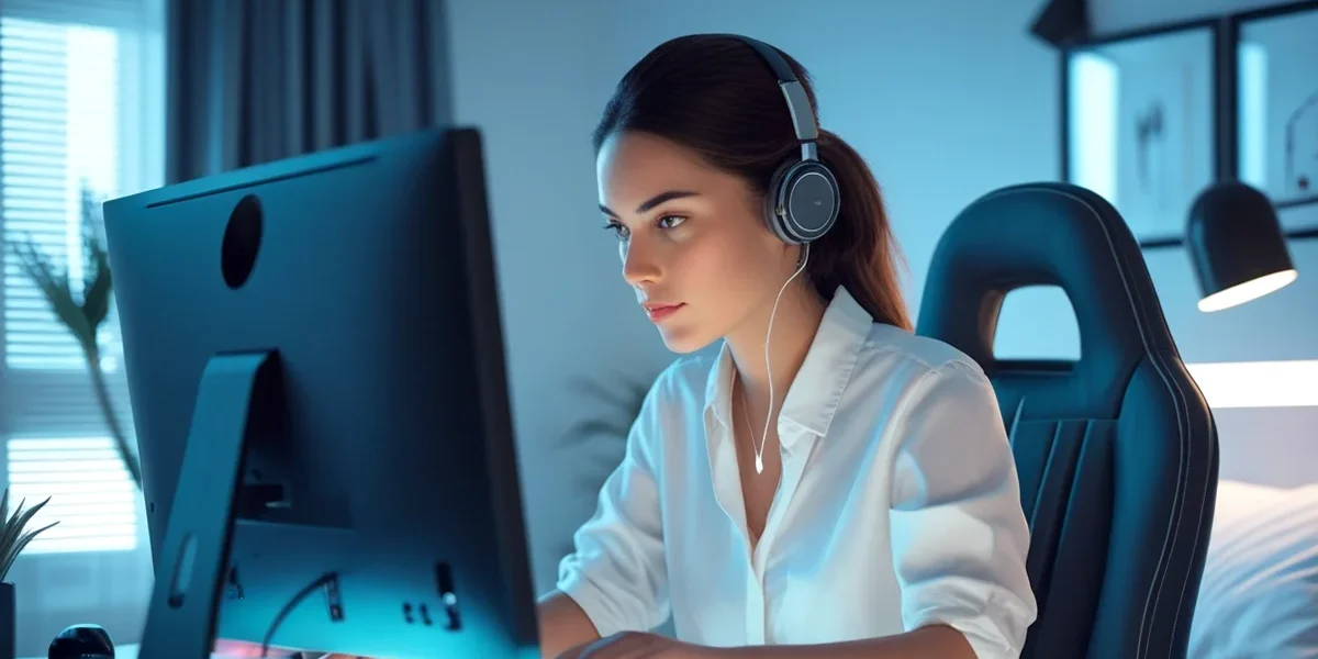 Mulher dando um depoimento em uma rede social