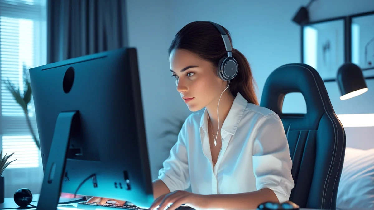 Mulher dando um depoimento em uma rede social