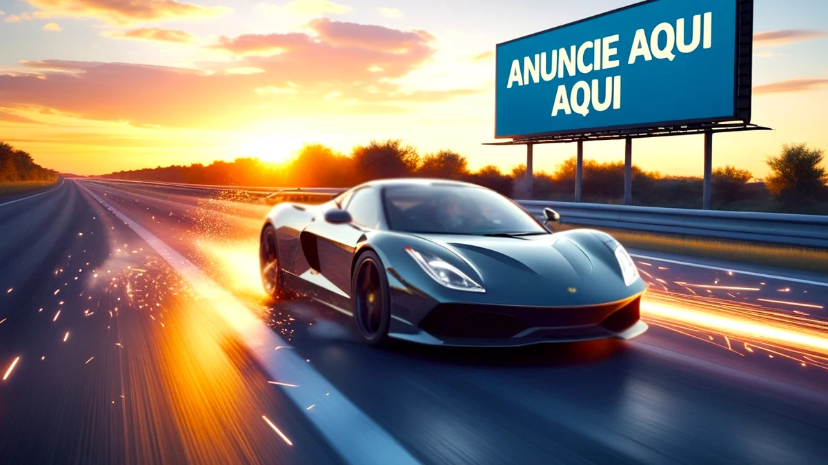 Carro correndo com uma placa de publicidade atrás, ilustrando o avanço da publicidade em jogos e as oportunidades para marcas e agências.