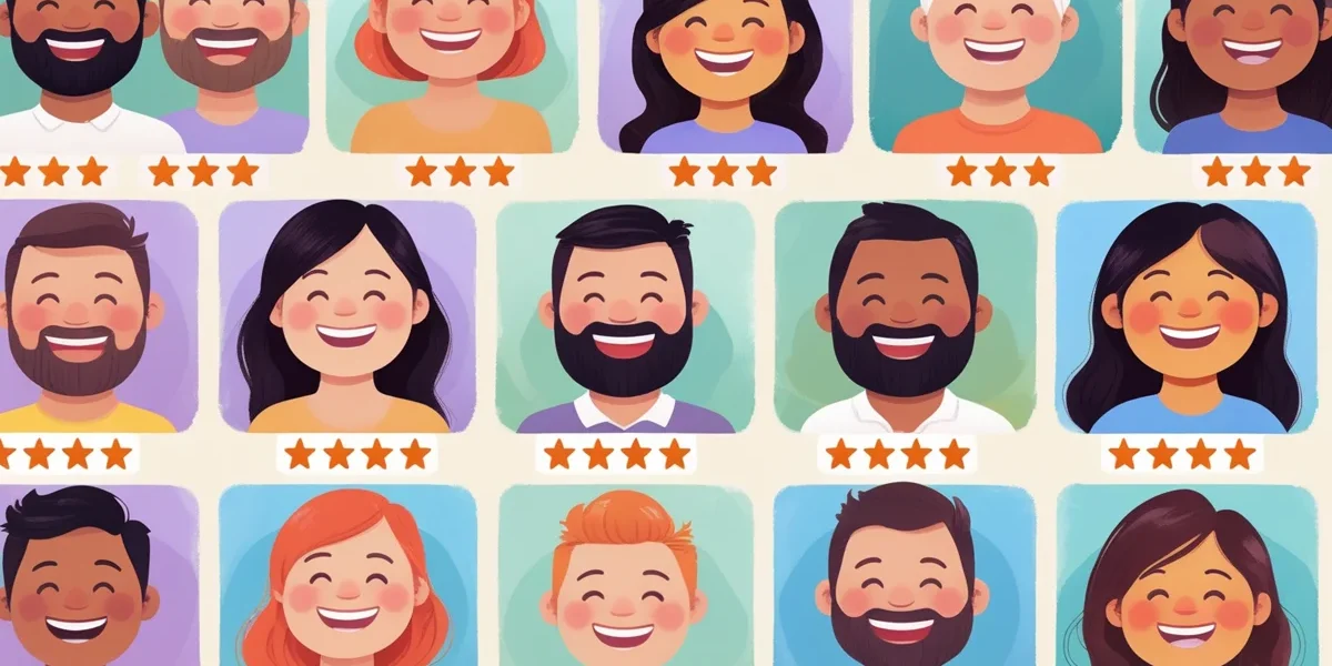 poder-provas-sociais-marketing estrelas de avaliação e balões de fala, representando a prova social e a influência das opiniões de clientes no marketing digital.