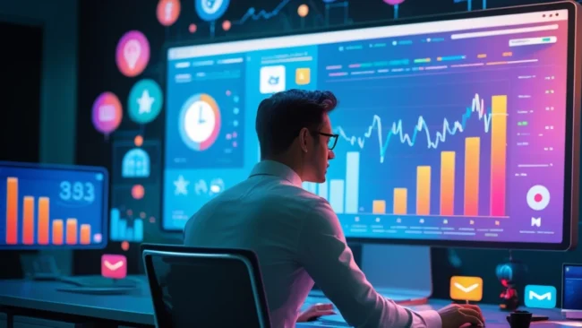 Infográfico mostrando um alvo com dardos espalhados fora do centro, simbolizando o desperdício de dinheiro em campanhas de tráfego pago devido a um público-alvo mal definido, com ícones representando custos elevados e baixas conversões.