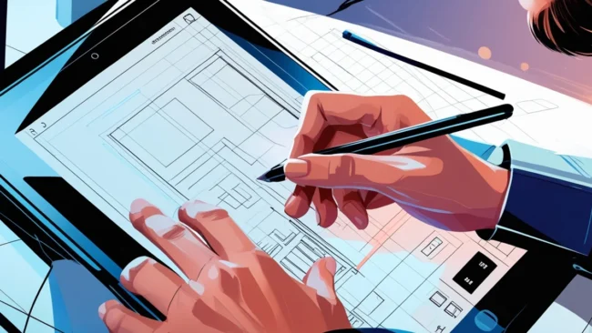 Um anúncio digital em uma tela de computador com a imagem borrada e um texto genérico, simbolizando a baixa qualidade de criativos que não geram resultados e a necessidade de profissionalismo em marketing digital.