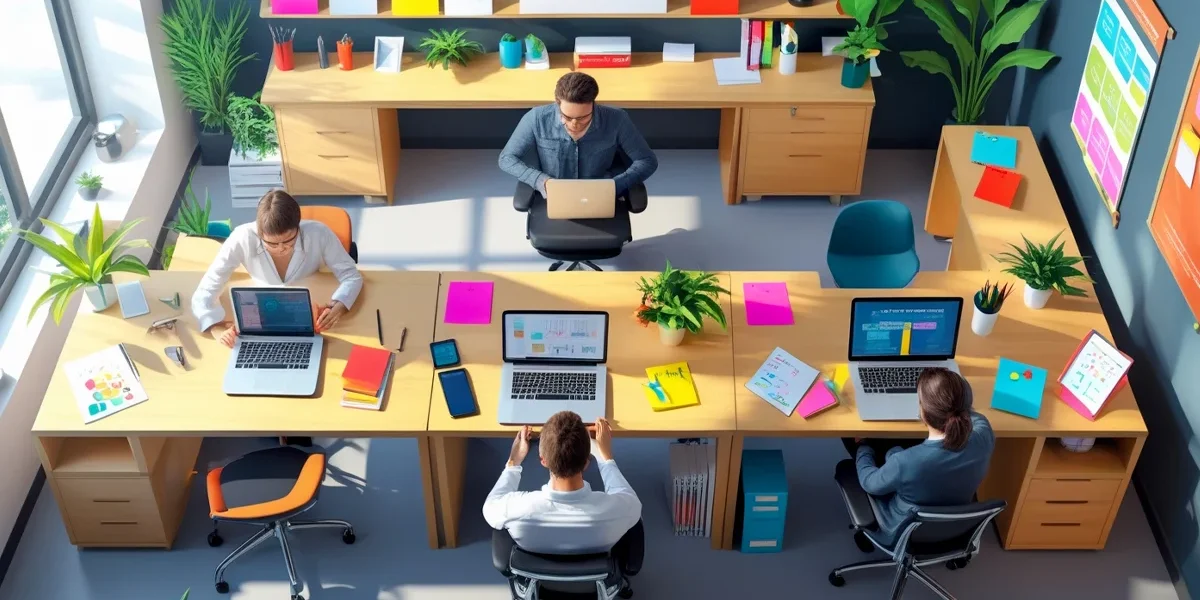 Equipe criando conteúdo, representando a implementação de uma estratégia de marketing digital eficaz e que vai além de simplesmente postar conteúdo nas redes sociais.