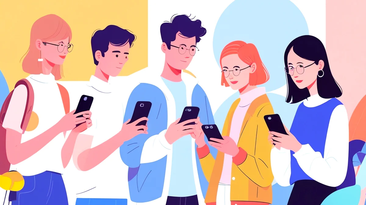 Uma imagem conceitual que ilustra a publicidade em jogos de celular. A cena mostra a mão de uma pessoa segurando um smartphone com um jogo aberto. No centro da tela do jogo, um anúncio com o logo de uma pequena empresa aparece. Em segundo plano, uma série de ícones e elementos gráficos de marketing digital flutuam, como gráficos de crescimento, símbolos de dinheiro e logotipos de marcas, representando a oportunidade de negócio que os mobile games oferecem.