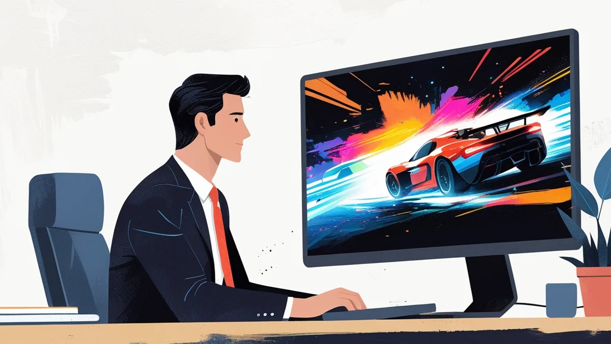 Empresário analisando um gráfico de custos e ROI para uma campanha de In-Game Advertising (IGA), com foco em anúncios em jogos digitais mobile para otimizar o orçamento de marketing em 2025.