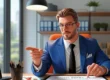 Empresário com aparência séria analisando uma planilha de orçamento de marketing digital em um notebook, usando uma calculadora para somar os custos adicionais e o investimento total.