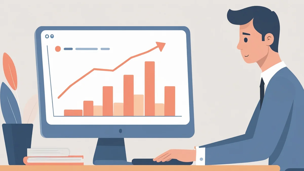 Empresário em frente a um computador analisando um mapa estratégico de Marketing Digital, incluindo SEO, redes sociais e tráfego pago, com foco em como essas ferramentas podem ajudar seu pequeno negócio a atrair clientes e aumentar as vendas.