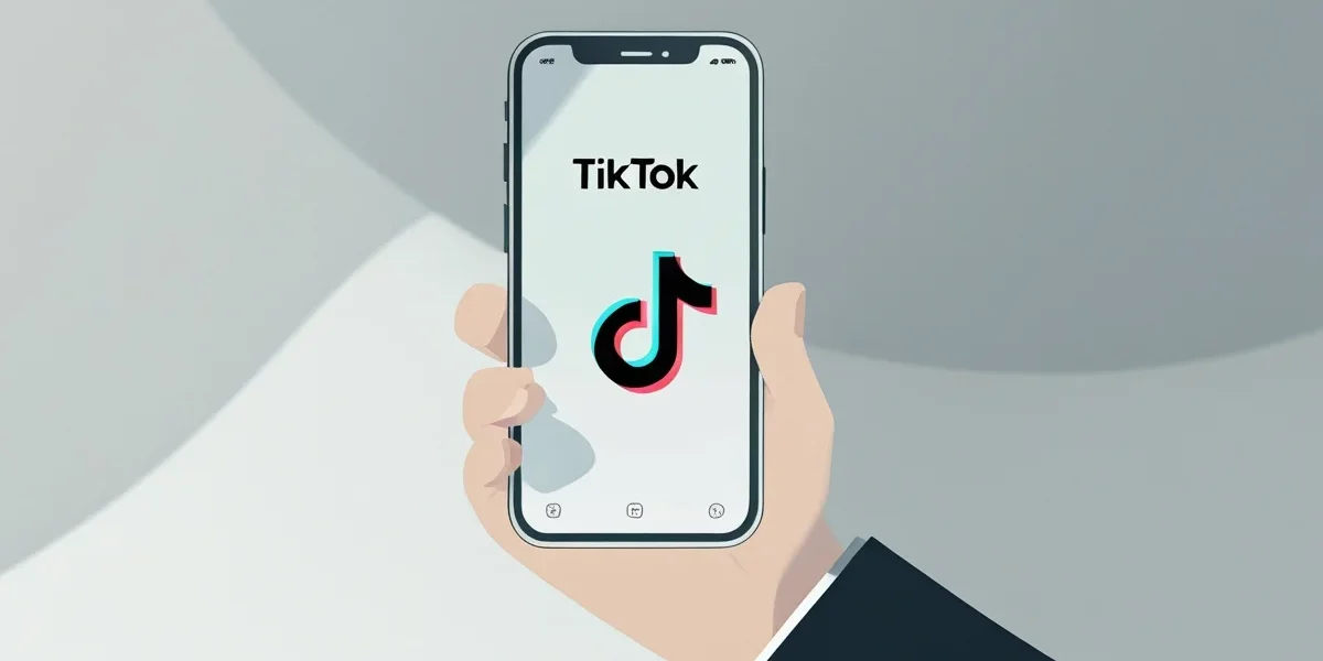 Empresário utilizando celular com o logo do TikTok, representando a aplicação da psicologia do consumo e estratégia de vendas em pequenos negócios.