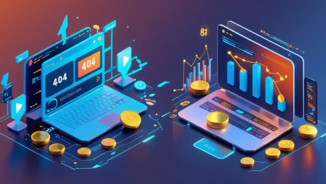 Infográfico mostrando um iceberg: a ponta visível é o marketing e a base submersa é a infraestrutura técnica do site.