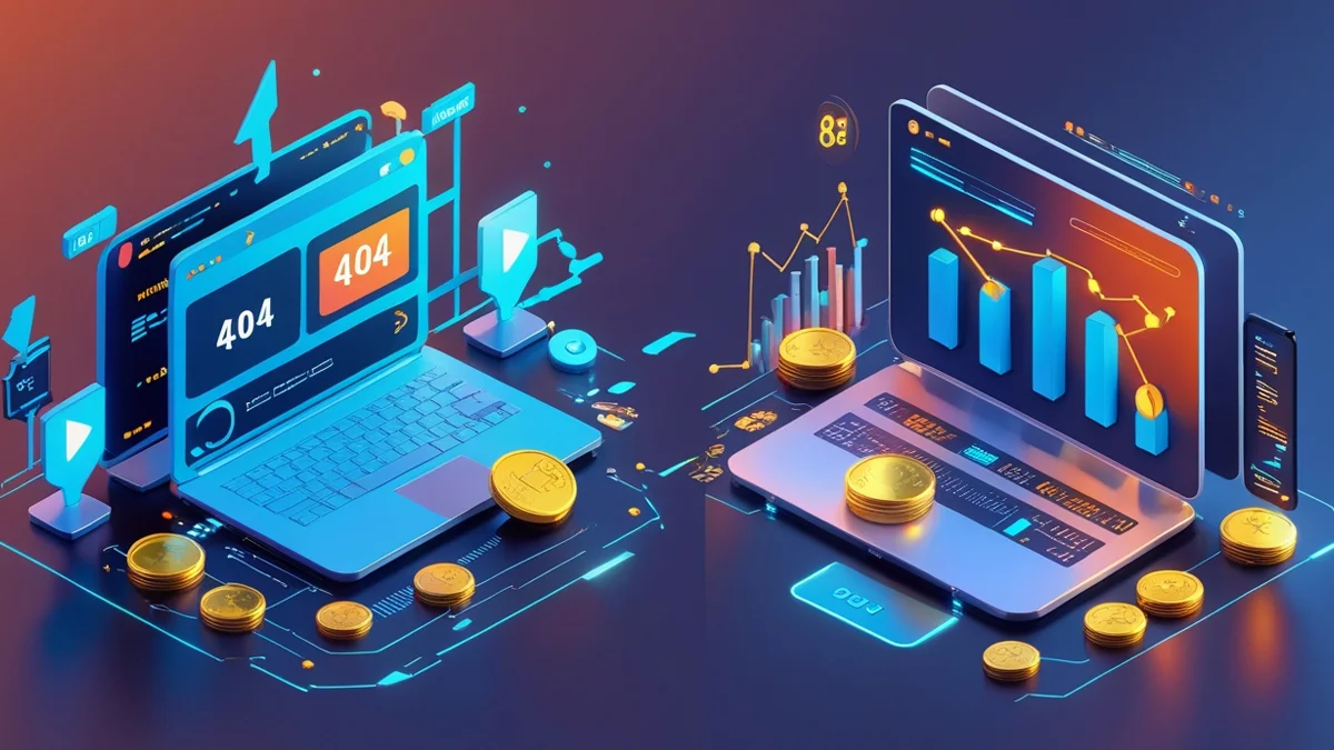Infográfico mostrando um iceberg: a ponta visível é o marketing e a base submersa é a infraestrutura técnica do site.