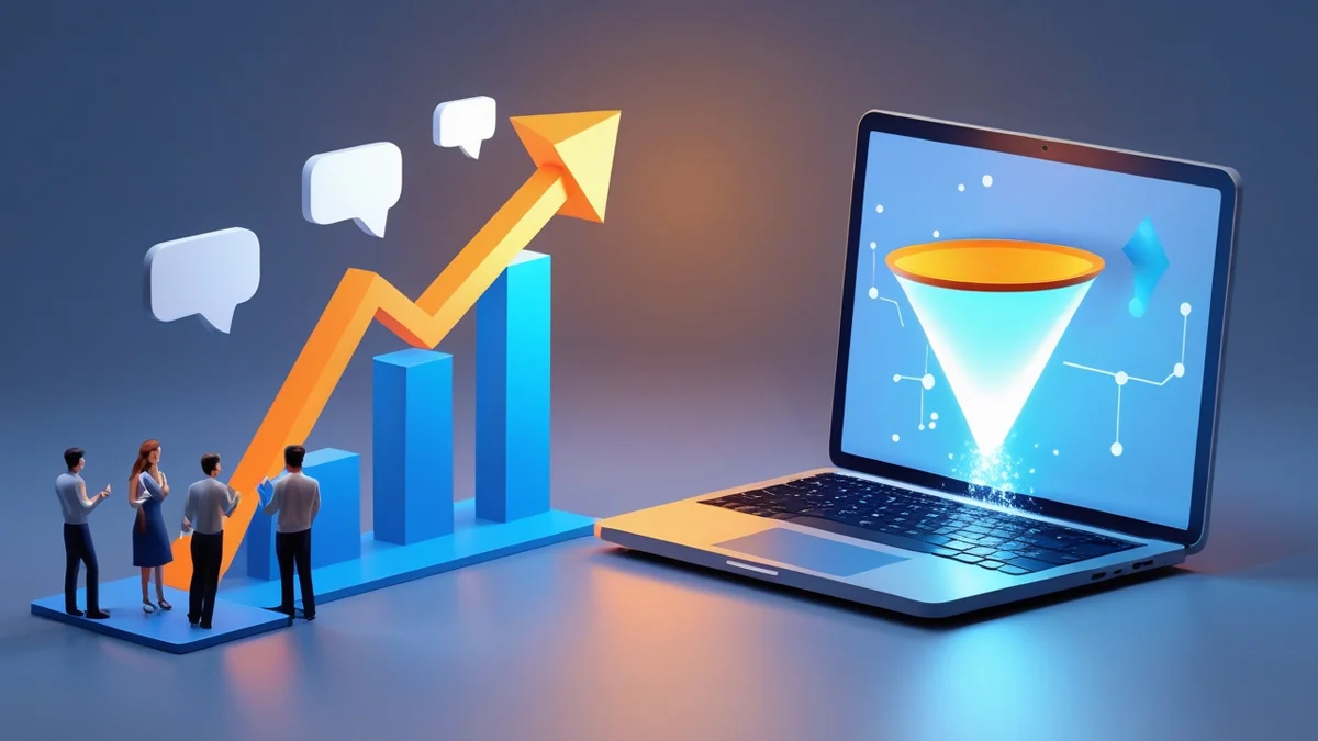 Gráfico comparativo mostrando o crescimento linear das indicações versus o crescimento exponencial do marketing digital.