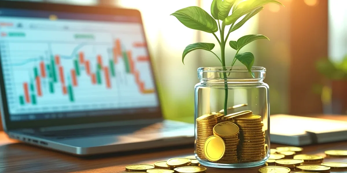 Empresário analisando gráficos de crescimento em um tablet, simbolizando o marketing como investimento de alto retorno