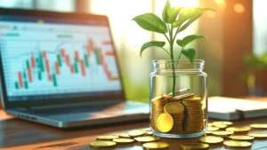 Empresário analisando gráficos de crescimento em um tablet, simbolizando o marketing como investimento de alto retorno