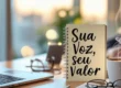 Um empresário analisando diferentes estilos de escrita em uma tela, simbolizando a escolha do tom de voz da marca.