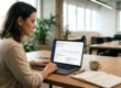 Especialista analisando métricas de velocidade e desempenho técnico de uma loja virtual em um computador portátil.